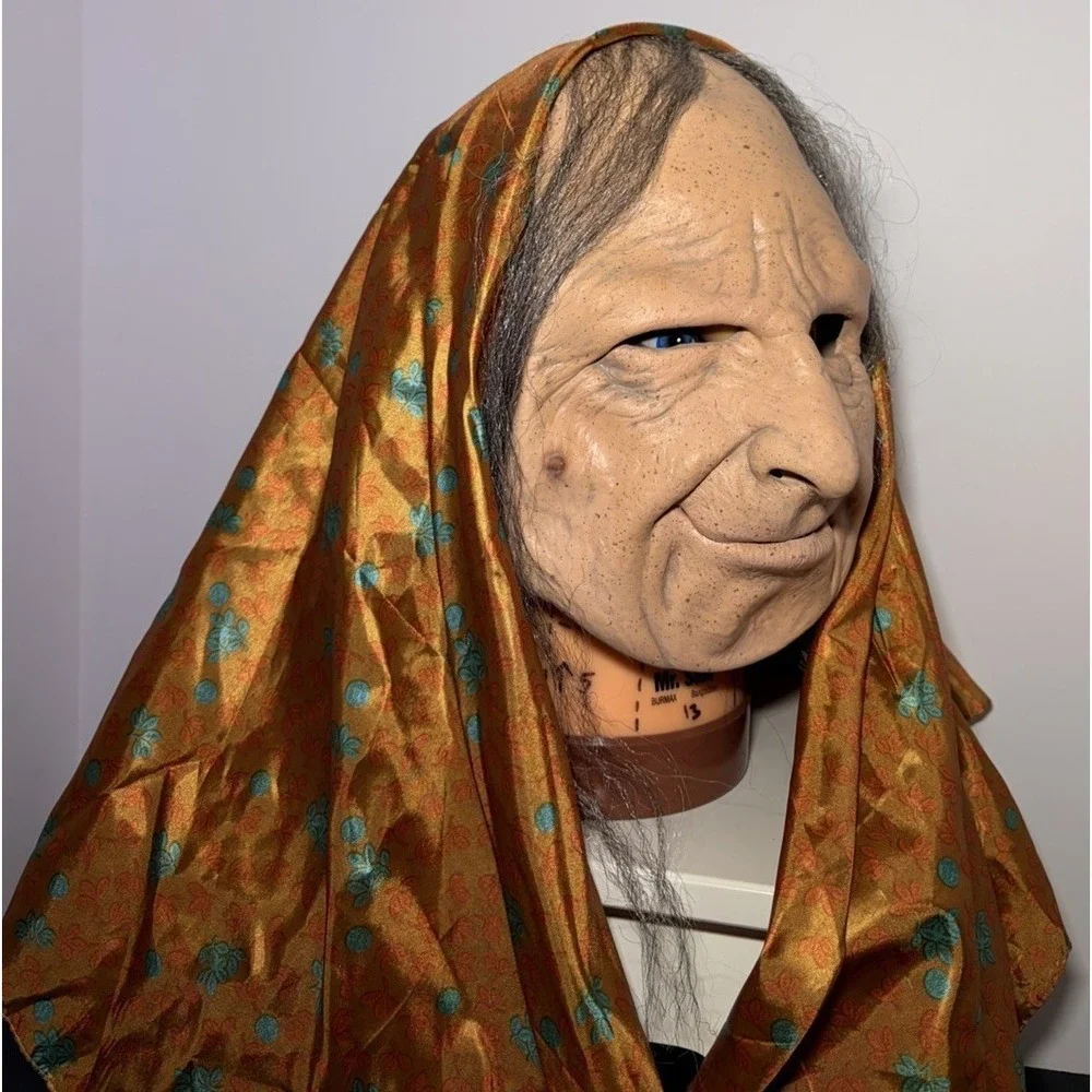 Grandma Face Mask Adult Old Woman Head Scarf Latex Halloween Zagone Studios 2007